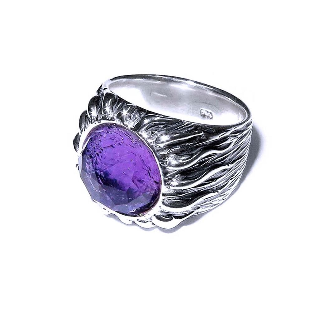 Amethyst ring 925 sterling silver, size 4 1/2, Handmade ring, single copy, Statement ring, Natural amethyst, silver ring, gemstone