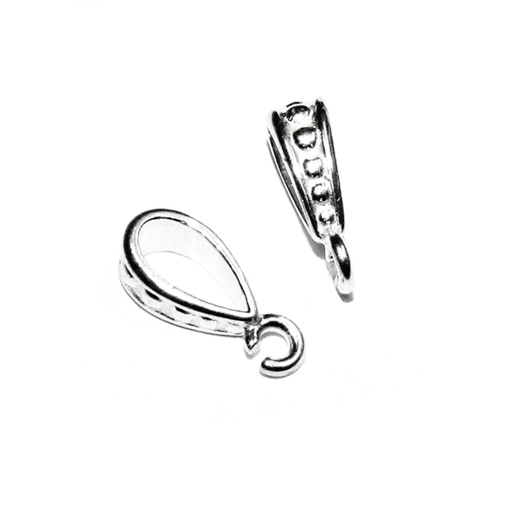 925 Sterling silver decorative Pendant Bails with loop, sterling silver Bail, Jewelry making, Bail finding, bail for pendant - 1 piece