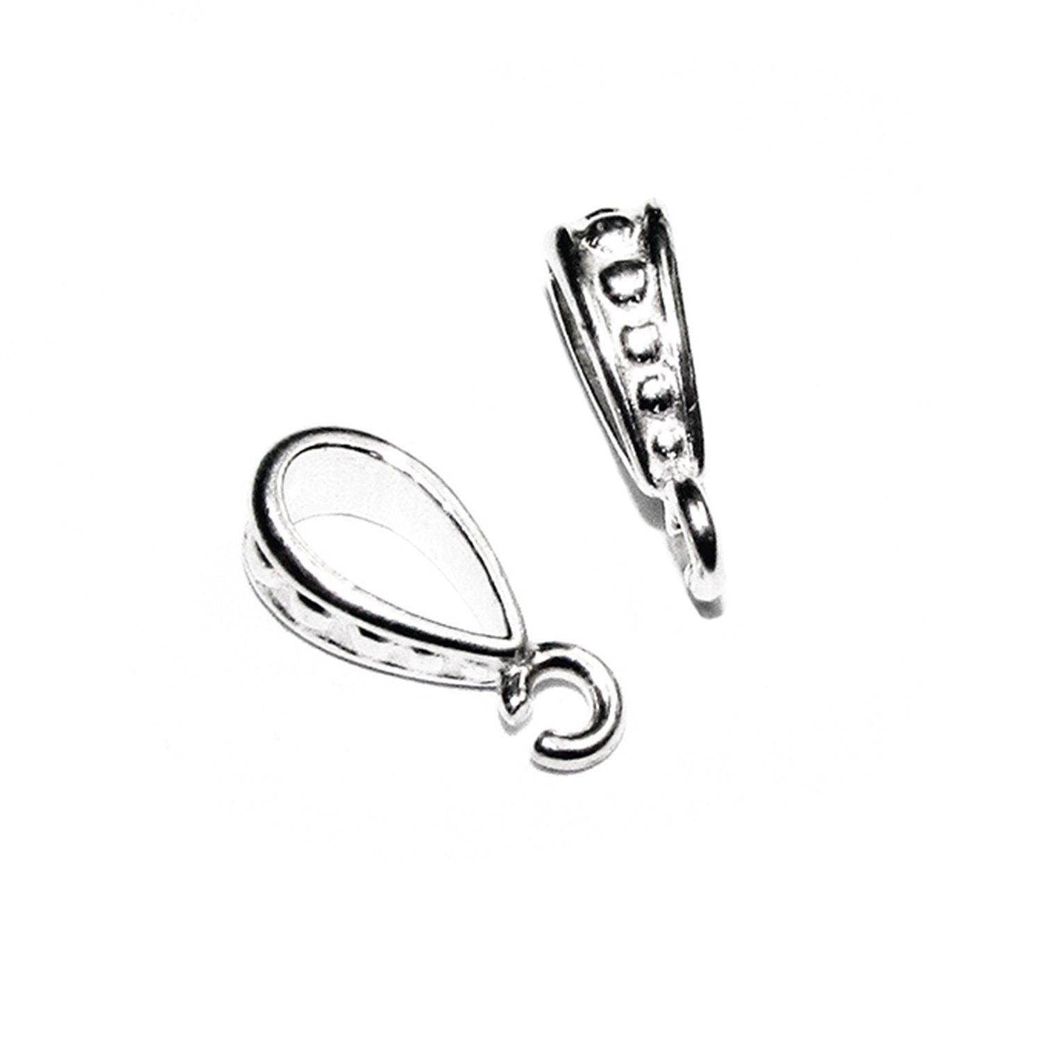 925 Sterling silver decorative Pendant Bails with loop, sterling silver Bail, Jewelry making, Bail finding, bail for pendant - 1 piece