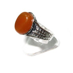 Statement Natural opal ring 925 sterling silver size 6 1/2, Handmade ring, single copy, sterling silver, Orange opal, silver ring, gemstone