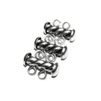 925 Sterling Silver Oxidized Twisted Tube Bar Clasp 2-Hole size 4.3x16 mm, Silver Clasps, Slide Clasps, Jewelry making, Tube clasp - 1 piece