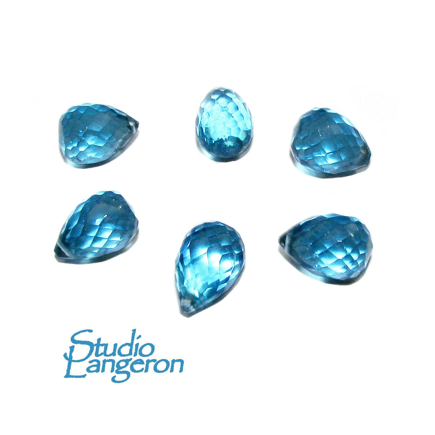 Natural Blue topaz Teardrop faceted Beads size 10x8 mm, Blue topaz Gemstone, Jewelry making, Natural Gemstone Teardrop beads - 1 piece