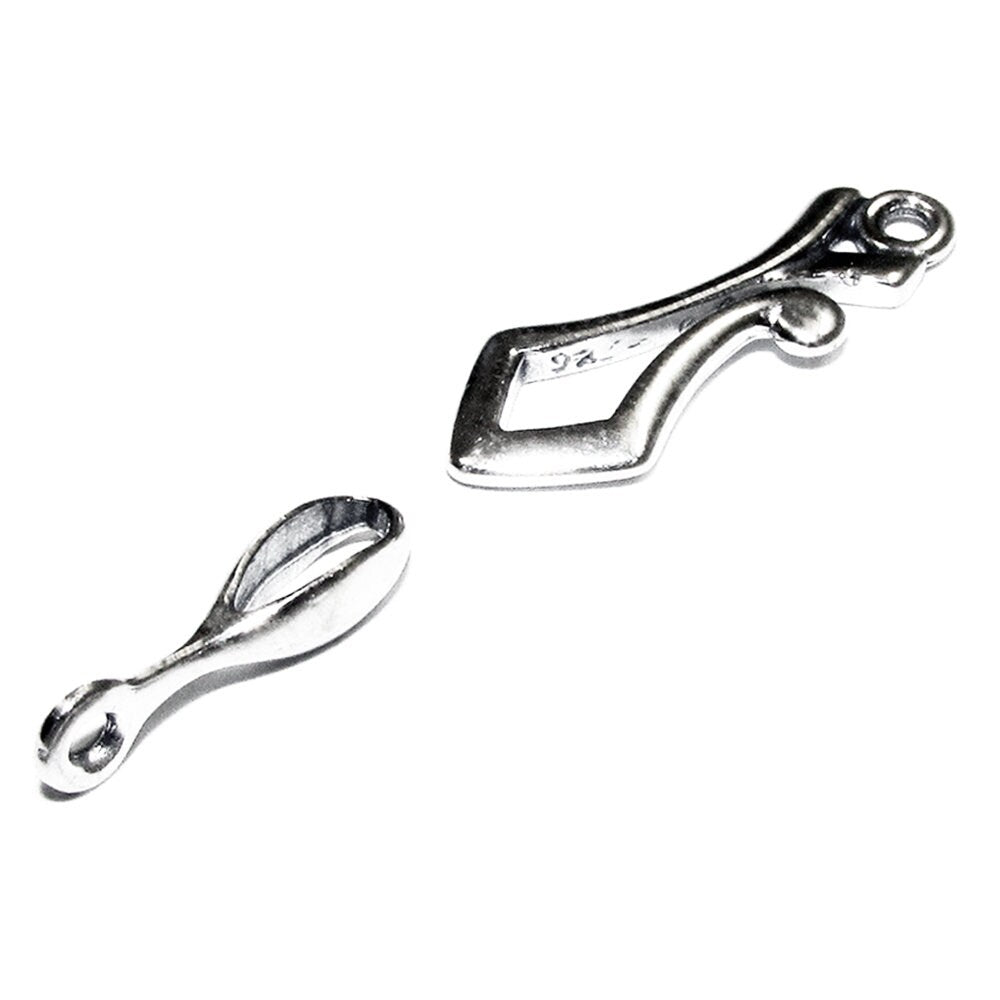 925 Sterling Silver Hook Eye Clasps size 3.5 cm, Jewelry making, Clasp, Hook eye clasp, Clasps, Sterling silver, Silver clasp - 1 piece