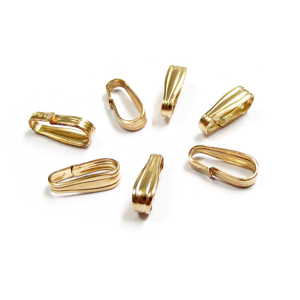 14K yellow gold filled Snap-On Pendant Bail size 10.0x2.5 mm - 1 piece