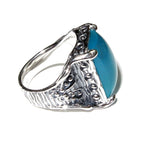 Blue chalcedony ring 925 sterling silver, size 5, Handmade ring, single copy, 925 sterling silver, Blue chalcedony, silver ring, gemstone