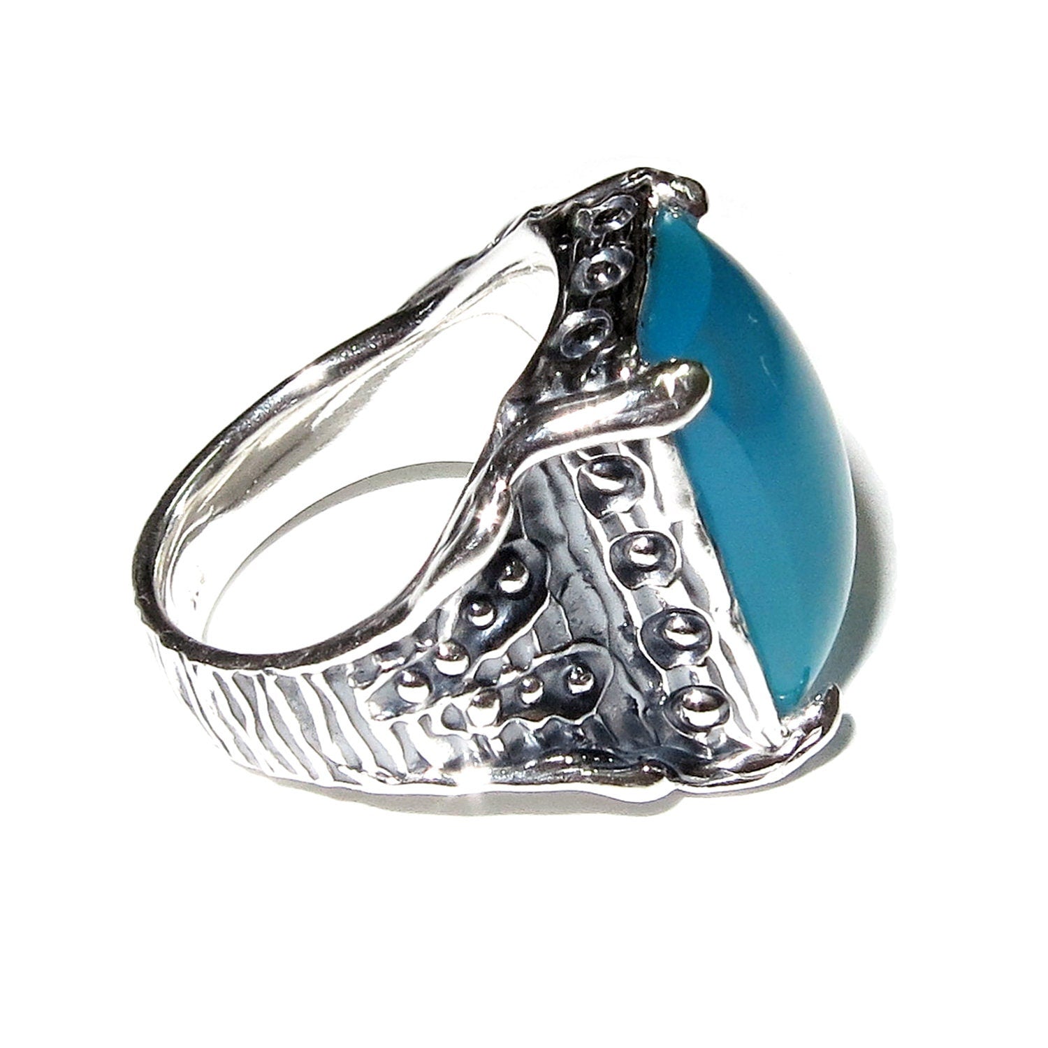 Blue chalcedony ring 925 sterling silver, size 5, Handmade ring, single copy, 925 sterling silver, Blue chalcedony, silver ring, gemstone