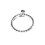 925 sterling silver twisted blank ring with bezel cup 5x7mm size 4, 5, 6, 7, 8, 9, 10, 11, bezel cup, base ring, Jewelry making - 1 piece