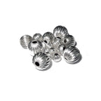 925 Sterling Silver Corrugated Round shiny Beads size 3 - 10 mm, Corrugated Beads, Jewelry making, Silver beads, Sterling silver - 1 piece