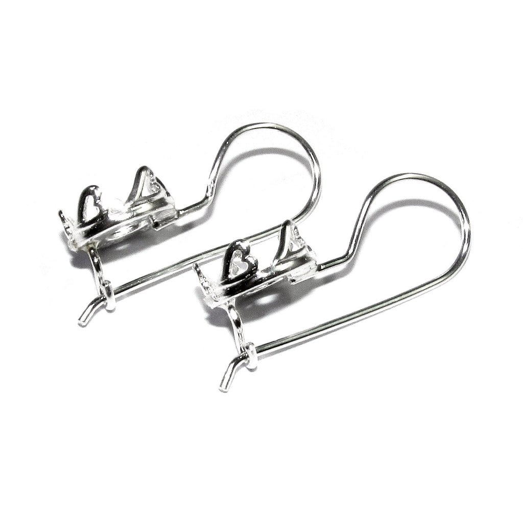 925 sterling silver blank earrings with bezel cup size 6 - 16mm, model 3332, Jewelry making, Setting, base earrings - 1 pair (2 pieсes)