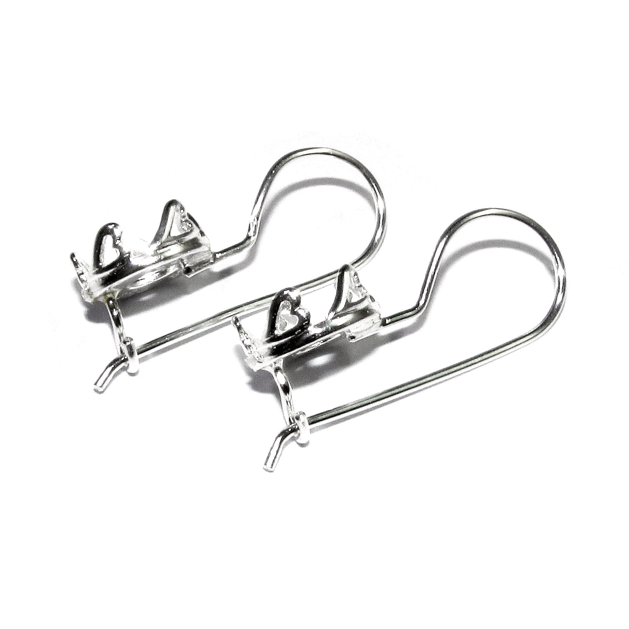 925 sterling silver blank earrings with bezel cup size 6 - 16mm, model 3332, Jewelry making, Setting, base earrings - 1 pair (2 pieсes)