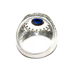 Statement blue topaz ring 925 sterling silver size 8 1/2, Handmade ring, single copy, 925 sterling silver, Natural topaz, Silver ring