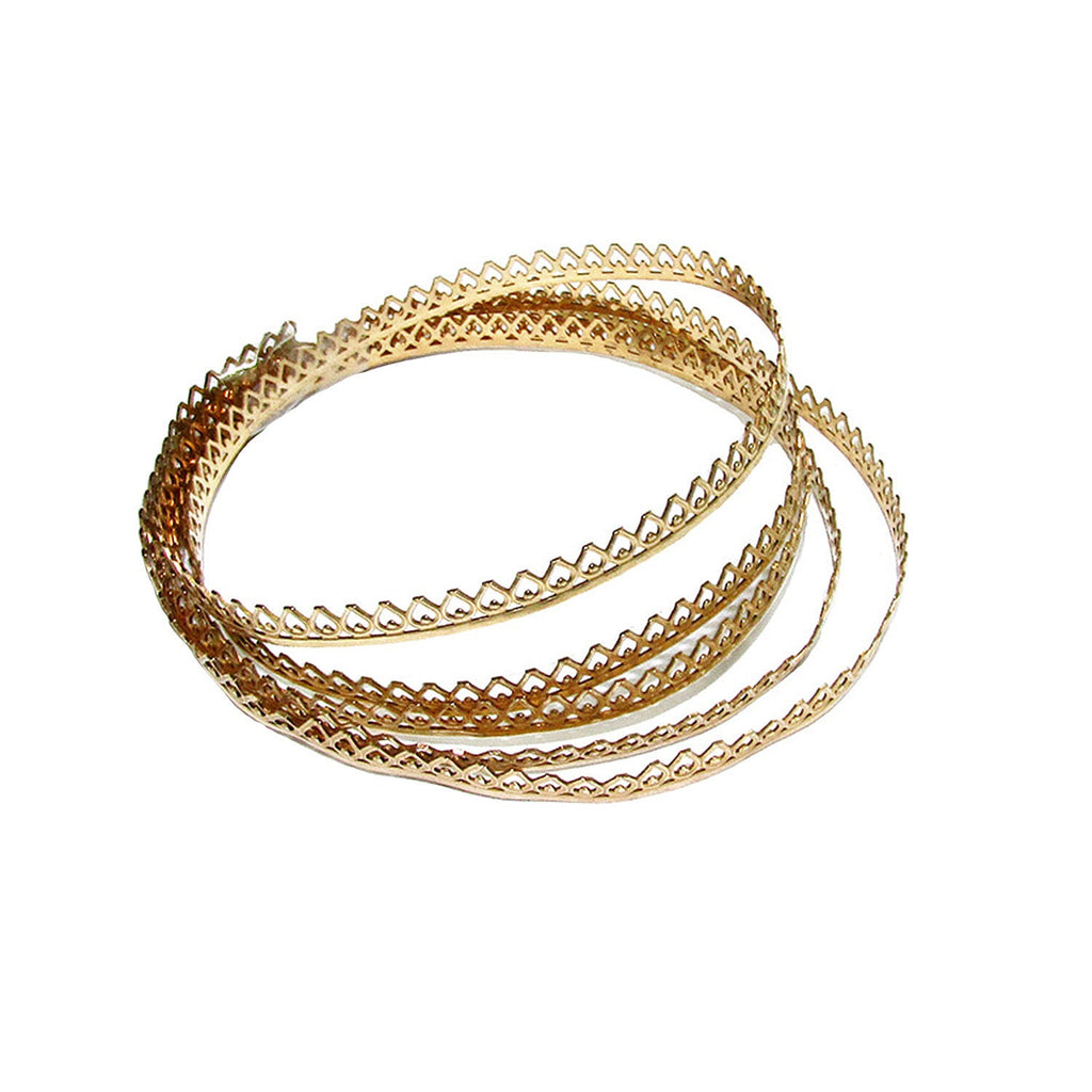 14K Yellow Gold filled Gallery wire, Bezel wire, Gallery ribbon, Gallery pattern, Gold Filled Wire, Jewelry making, Setting - 4 inch (10 cm)