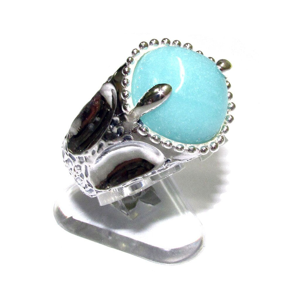 Amazonite ring 925 sterling silver size 6, Handmade ring, single copy, sterling silver, Amazonite, silver ring, gemstone, ring, Turquoise