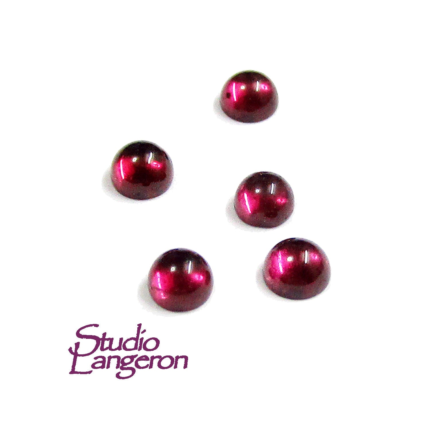 3 mm Rhodolite garnet Cabochon Natural Gemstone Calibrated Size, Rhodolite garnet Gemstone, Natural gemstone, Jewelry making - 1 piece