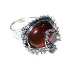 Statement Natural opal ring 925 sterling silver size 9, Handmade ring, single copy, sterling silver, Orange opal, silver ring, gemstone