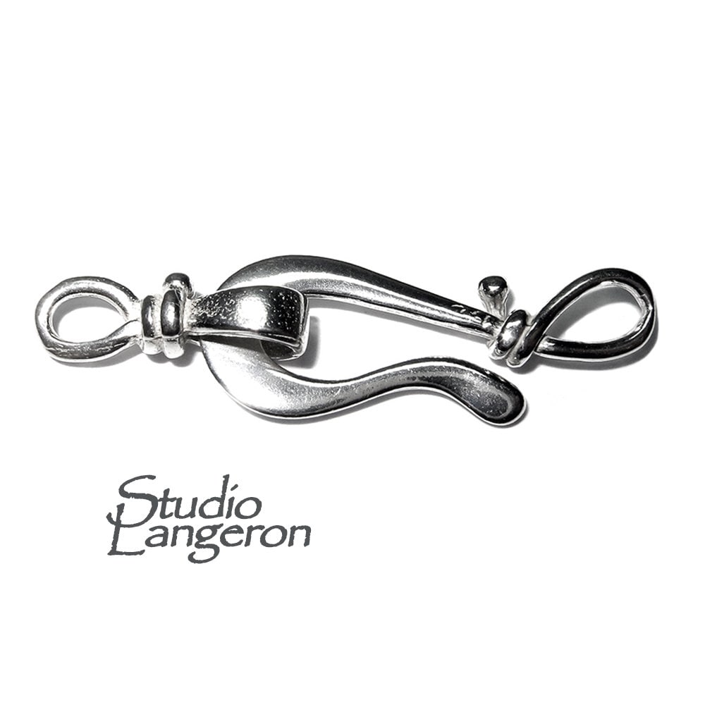 925 Sterling Silver Hook Eye Large Clasp, Silver clasp, Jewelry making, Hook eye clasp, Clasps, Sterling silver, 925 Silver clasp - 1 piece