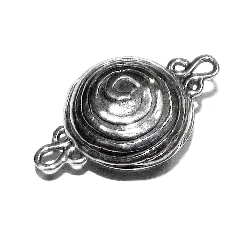 925 Sterling Silver Button Padlock Large Magnetic Clasp, Magnetic clasp, Silver clasp, Large clasp, Silver, Jewelry making - 1 piece