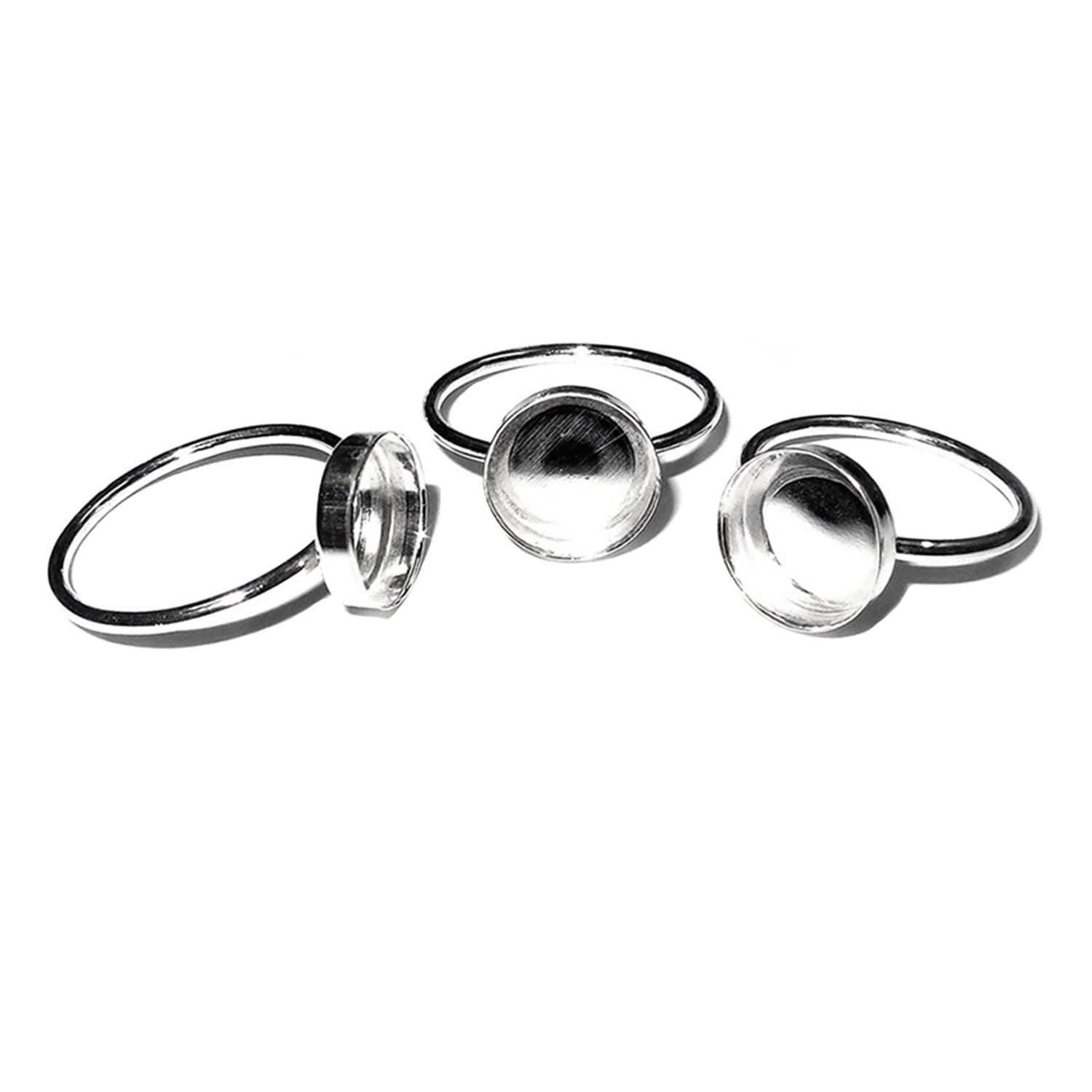 925 sterling silver blank ring with bezel cup 10mm size 4 - 11, silver ring, bezel cup, base ring, Jewelry making, Setting - 1 piece