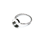 925 sterling silver twisted blank ring with bezel cup 10 mm size 4, 5, 6, 7, 8, 9, 10, 11, bezel cup, base ring, Jewelry making - 1 piece