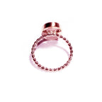14K Rose gold filled twisted blank ring with bezel cup 10x14mm size 4, 5, 6, 7, 8, 9, 10, 11, Base ring, Bezel cup, Jewelry making - 1 piece
