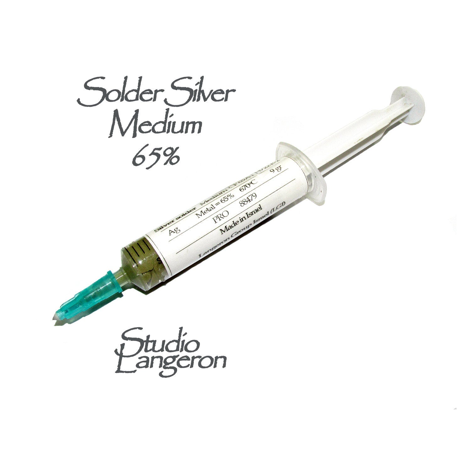 Silver Solder Paste 9 g Medium Syringe, Melting Point 670, solder silver syringe, solder silver 65%, Medium solder, Jewelry making - 1 piece
