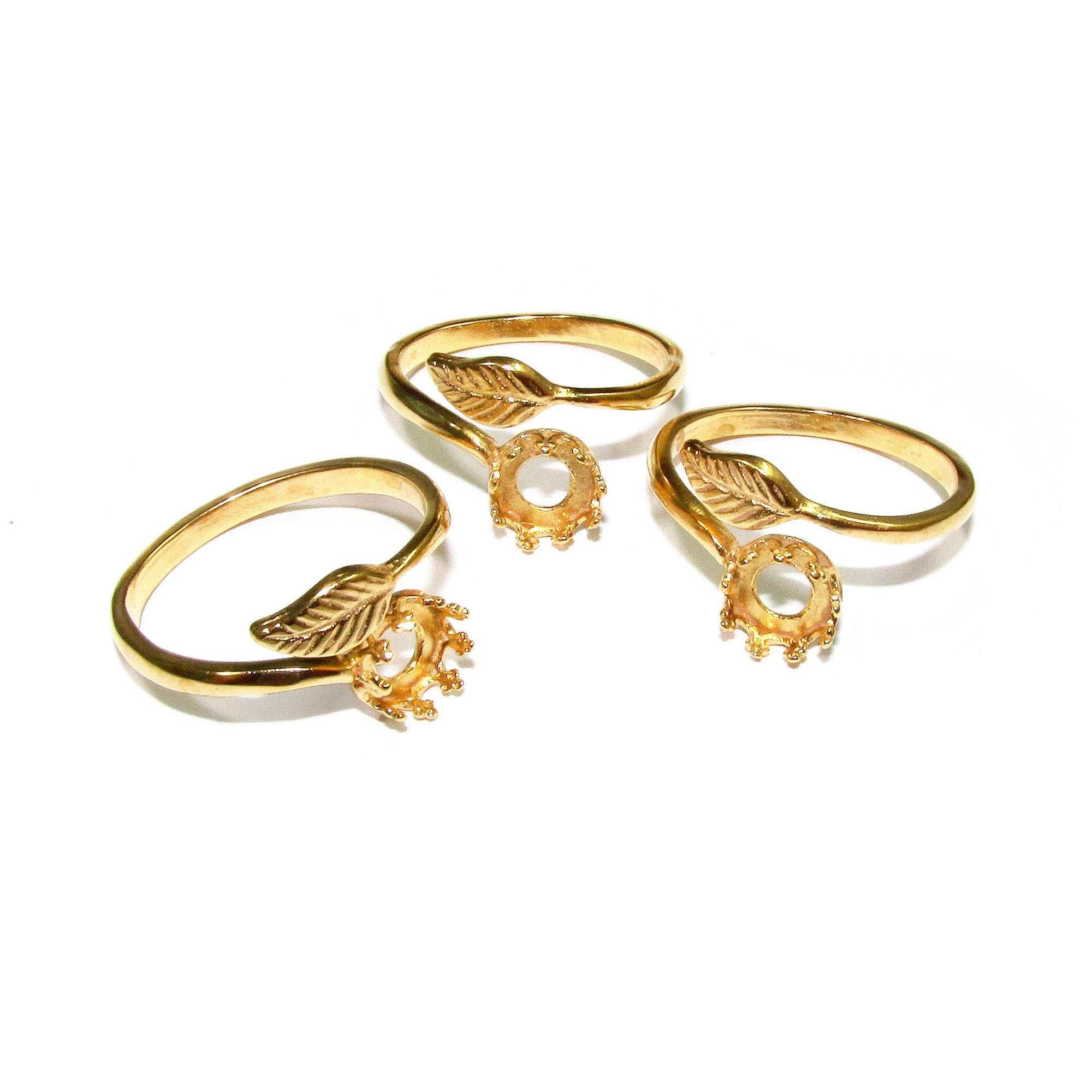 14K Yellow gold filled open blank ring with bezel cup 6 mm, base ring, Gold filled ring, bezel cup, Setting, Jewelry making - 1 piece