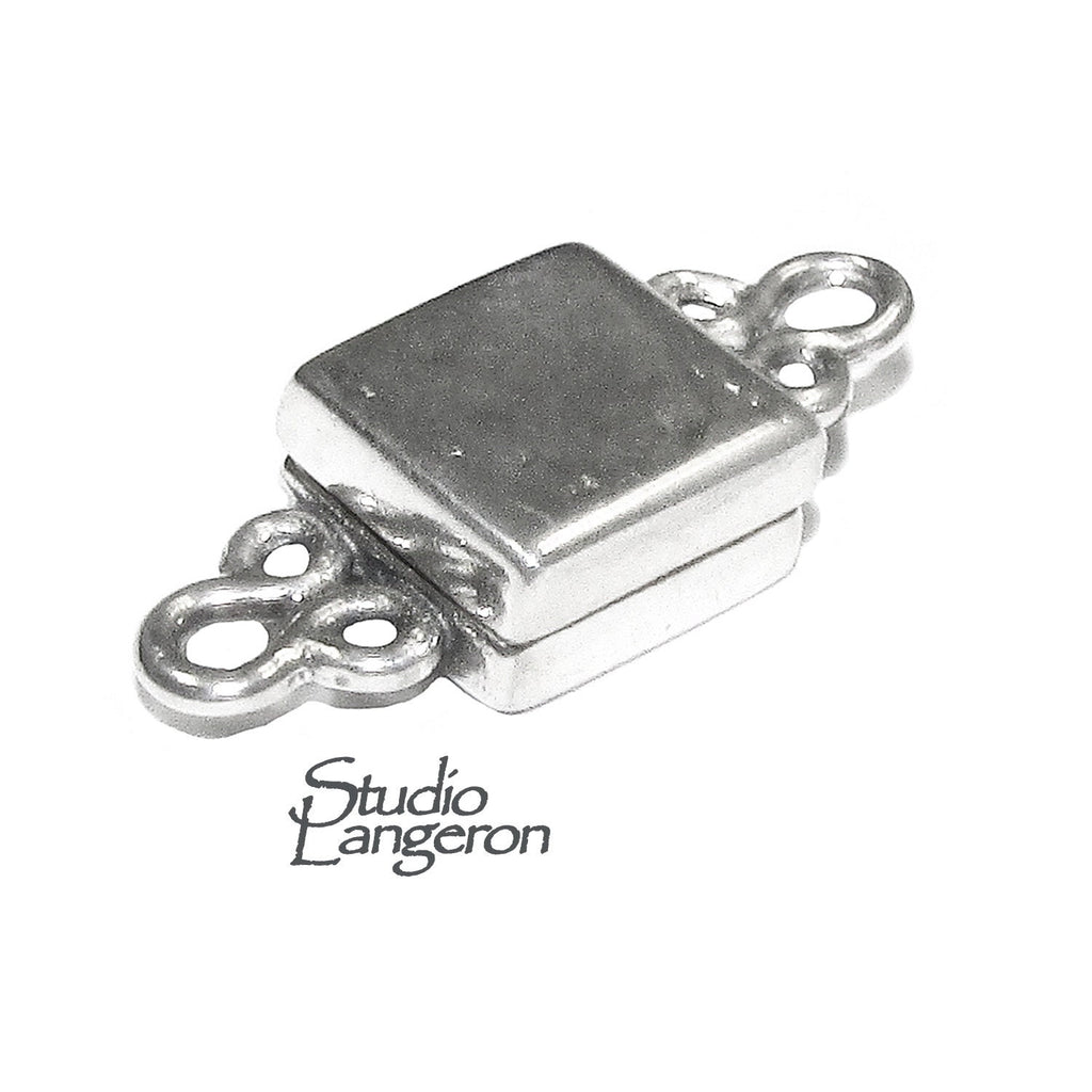 925 Sterling Silver Magnetic Square Button Clasps, Magnetic clasps, Clasps, Silver clasp, Jewelry making, 925 silver clasp - 1 piece