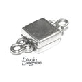 925 Sterling Silver Magnetic Square Button Clasps, Magnetic clasps, Clasps, Silver clasp, Jewelry making, 925 silver clasp - 1 piece