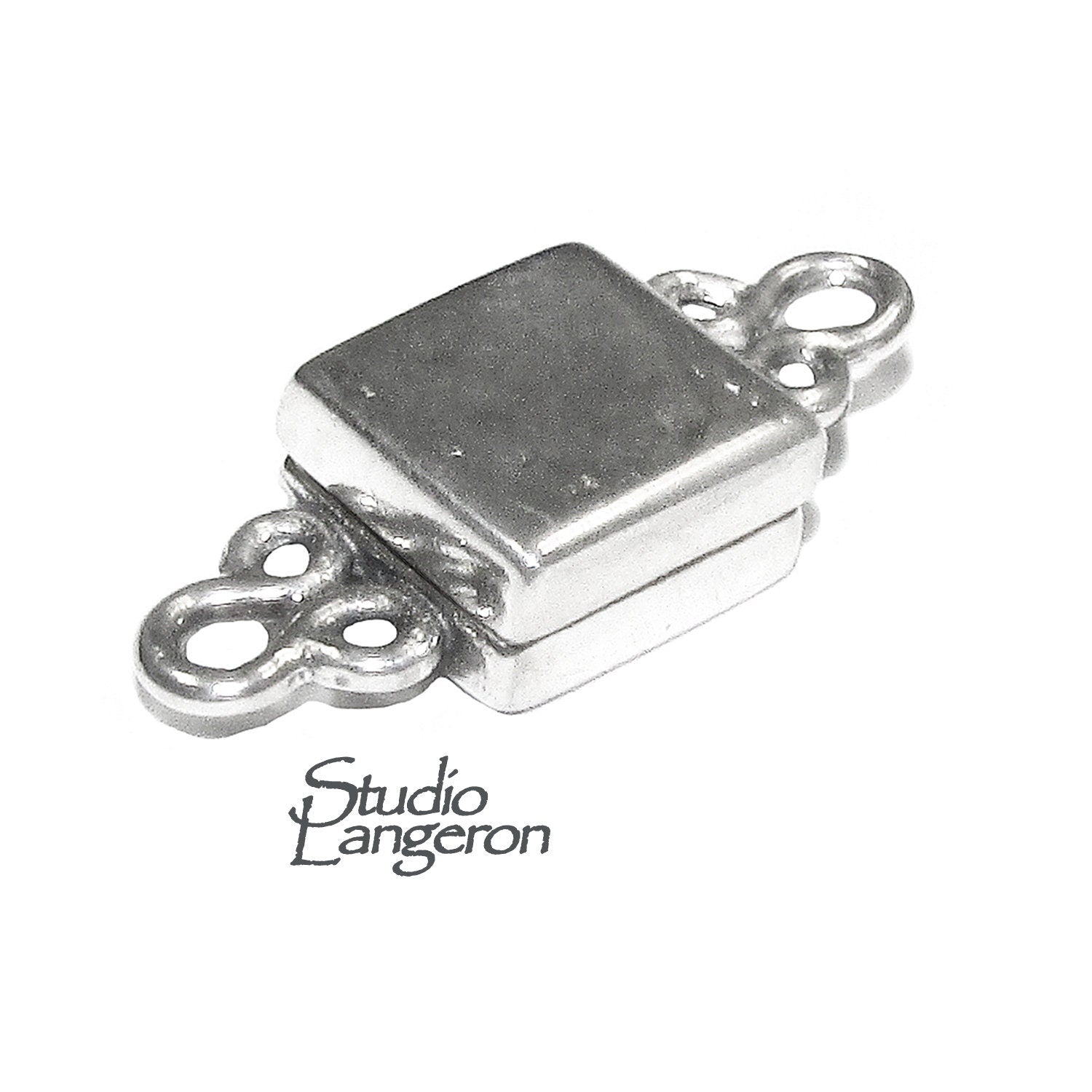 925 Sterling Silver Magnetic Square Button Clasps, Magnetic clasps, Clasps, Silver clasp, Jewelry making, 925 silver clasp - 1 piece