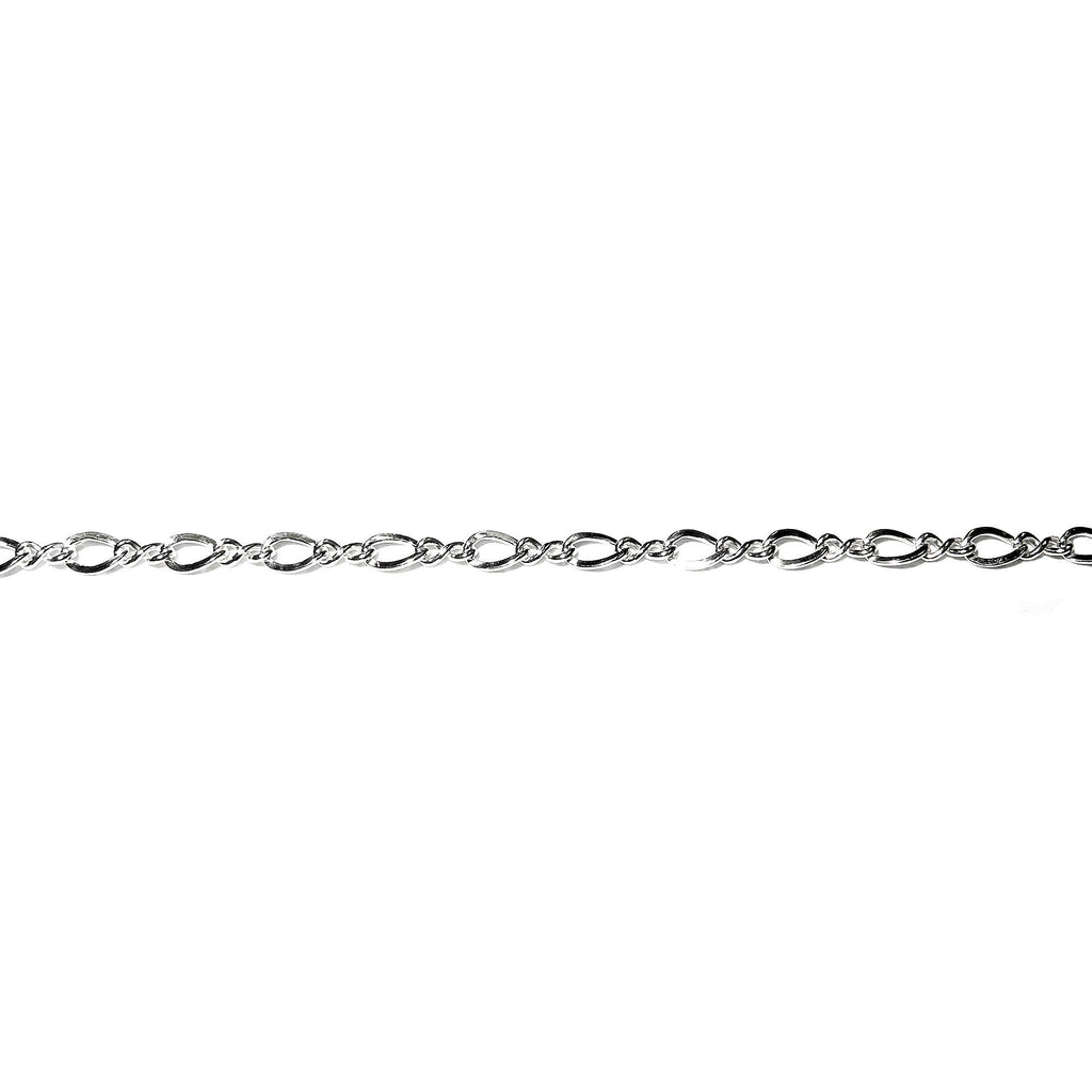 2.3 mm Sterling Silver Figure-Eight Chain, shiny chain, Jewelry making, sterling silver chain, Eight Chain, 925 silver - 1 Ft (30 cm)