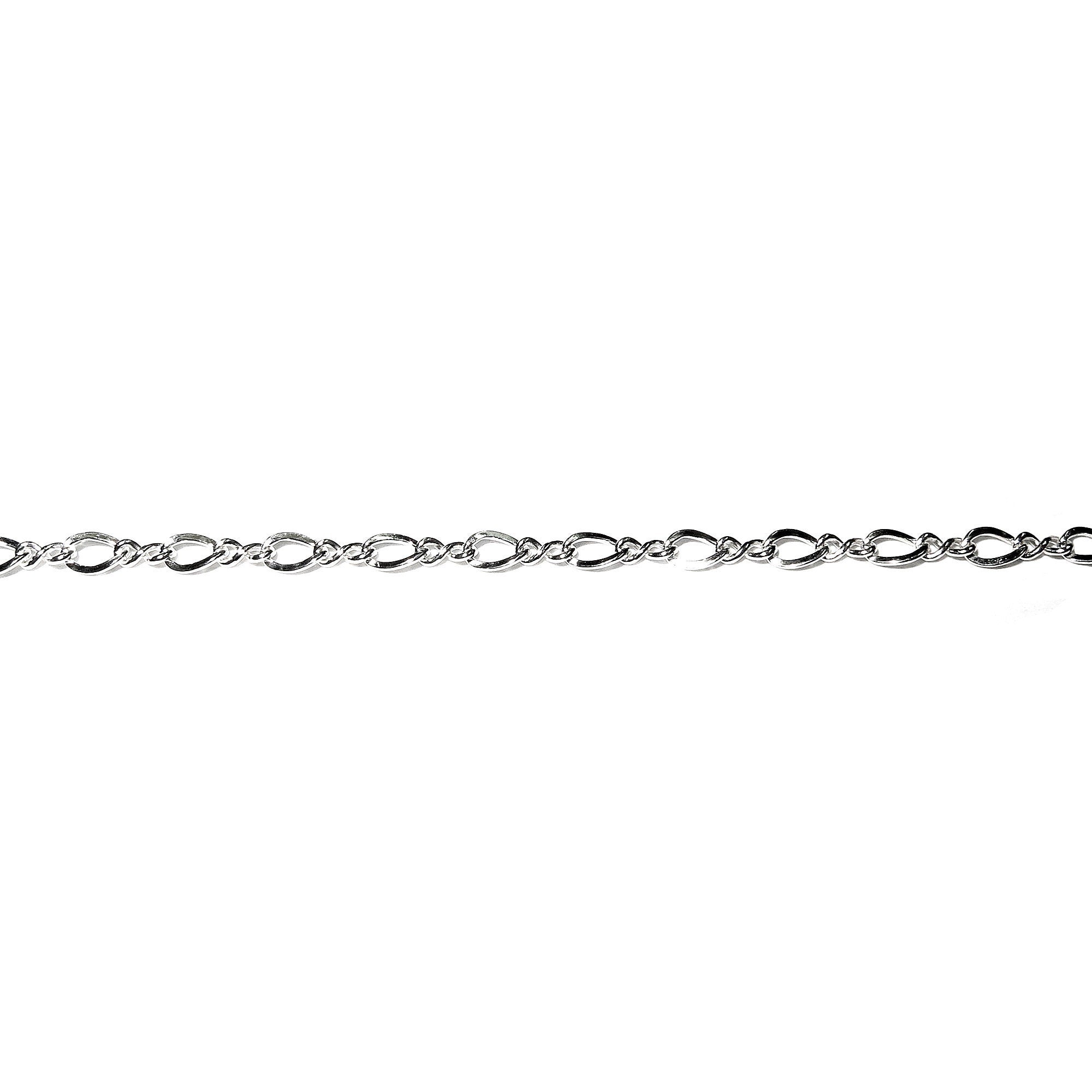 2.3 mm Sterling Silver Figure-Eight Chain, shiny chain, Jewelry making, sterling silver chain, Eight Chain, 925 silver - 1 Ft (30 cm)