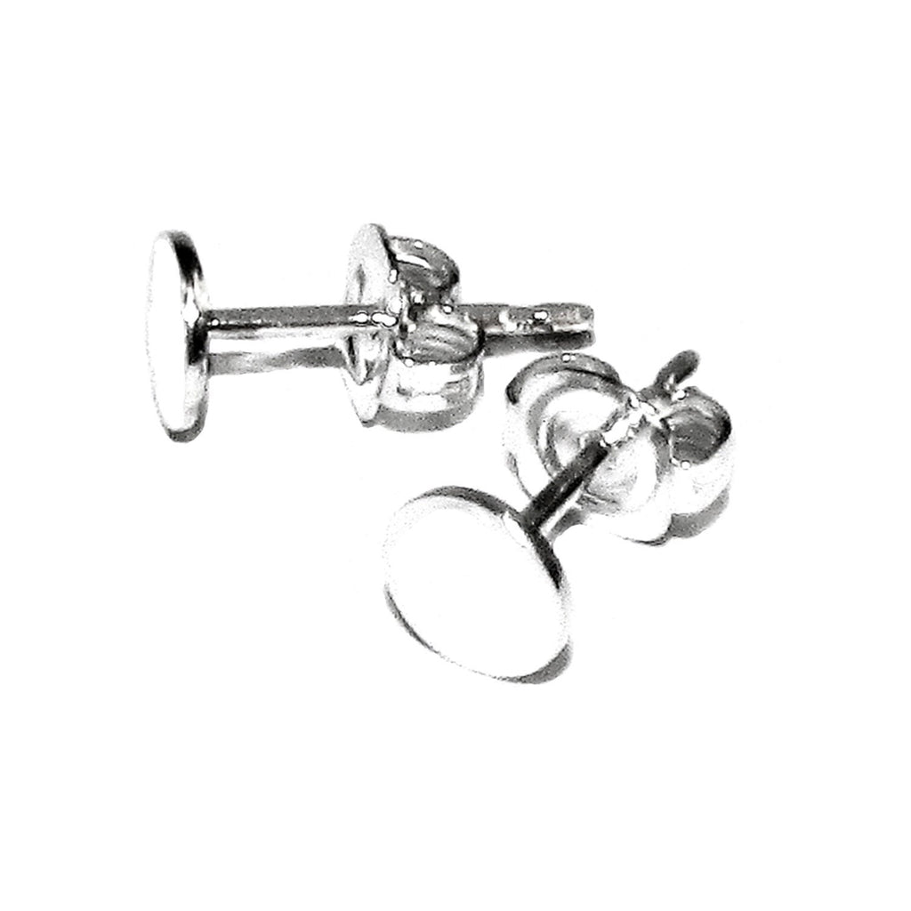 925 Sterling Silver Ear Post with Pad size 3 - 12 mm, Earring Backs Included, Blank earrings, Jewelry making, Earrings - 1 pair (2 pieces)