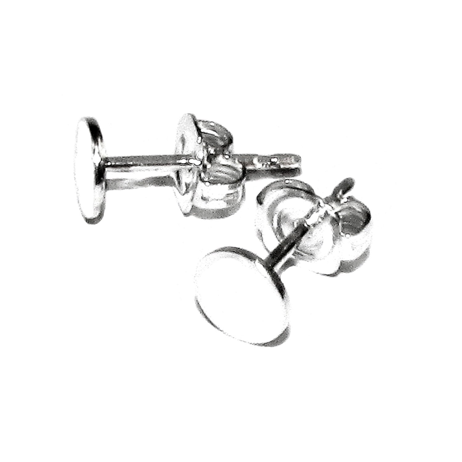 925 Sterling Silver Ear Post with Pad size 3 - 12 mm, Earring Backs Included, Blank earrings, Jewelry making, Earrings - 1 pair (2 pieces)