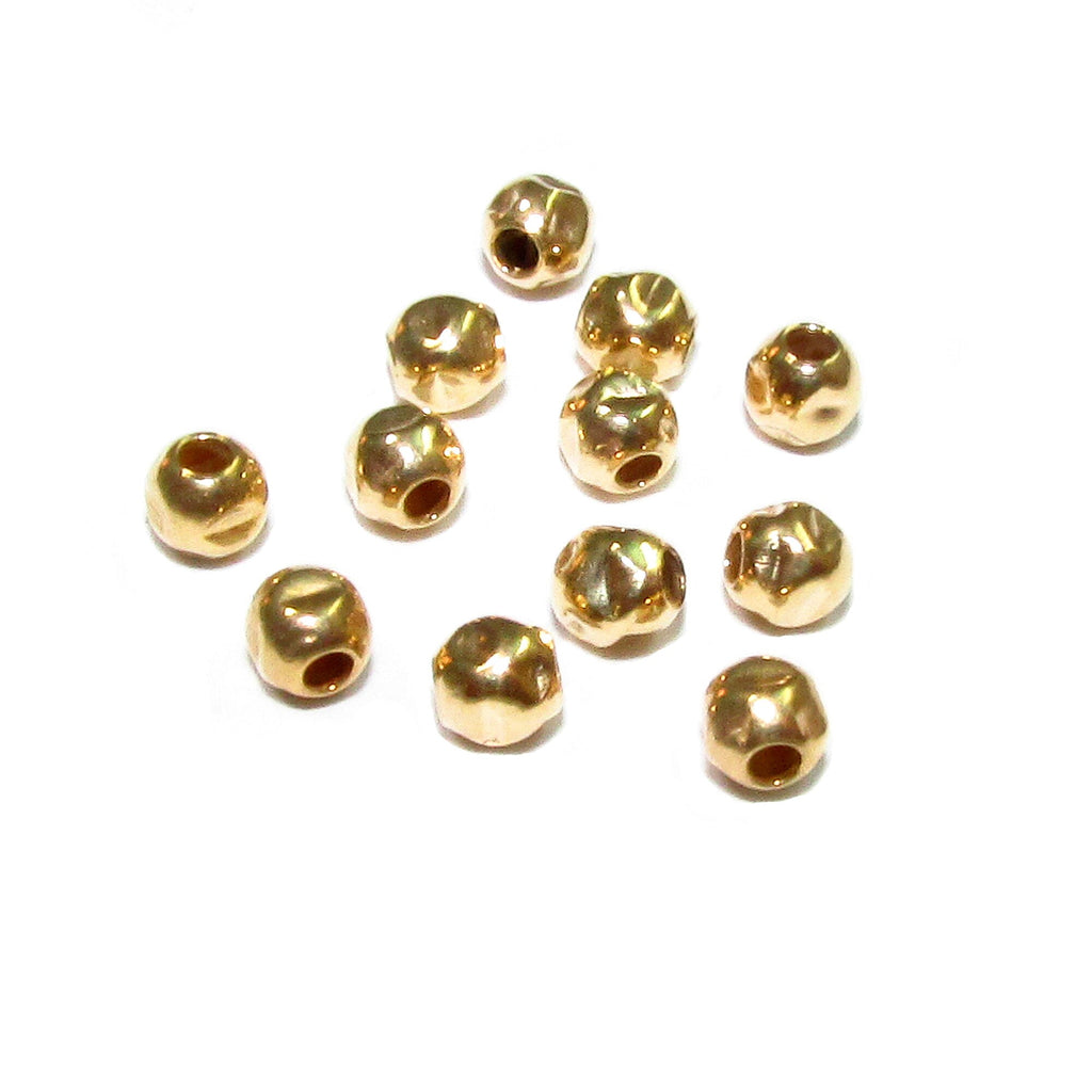 10 pcs 14K Yellow Gold filled Hammered Beads 3 mm, Beads, Hammered beads, Spacer Beads, Gold filled beads, Gold filled, Jewelry making