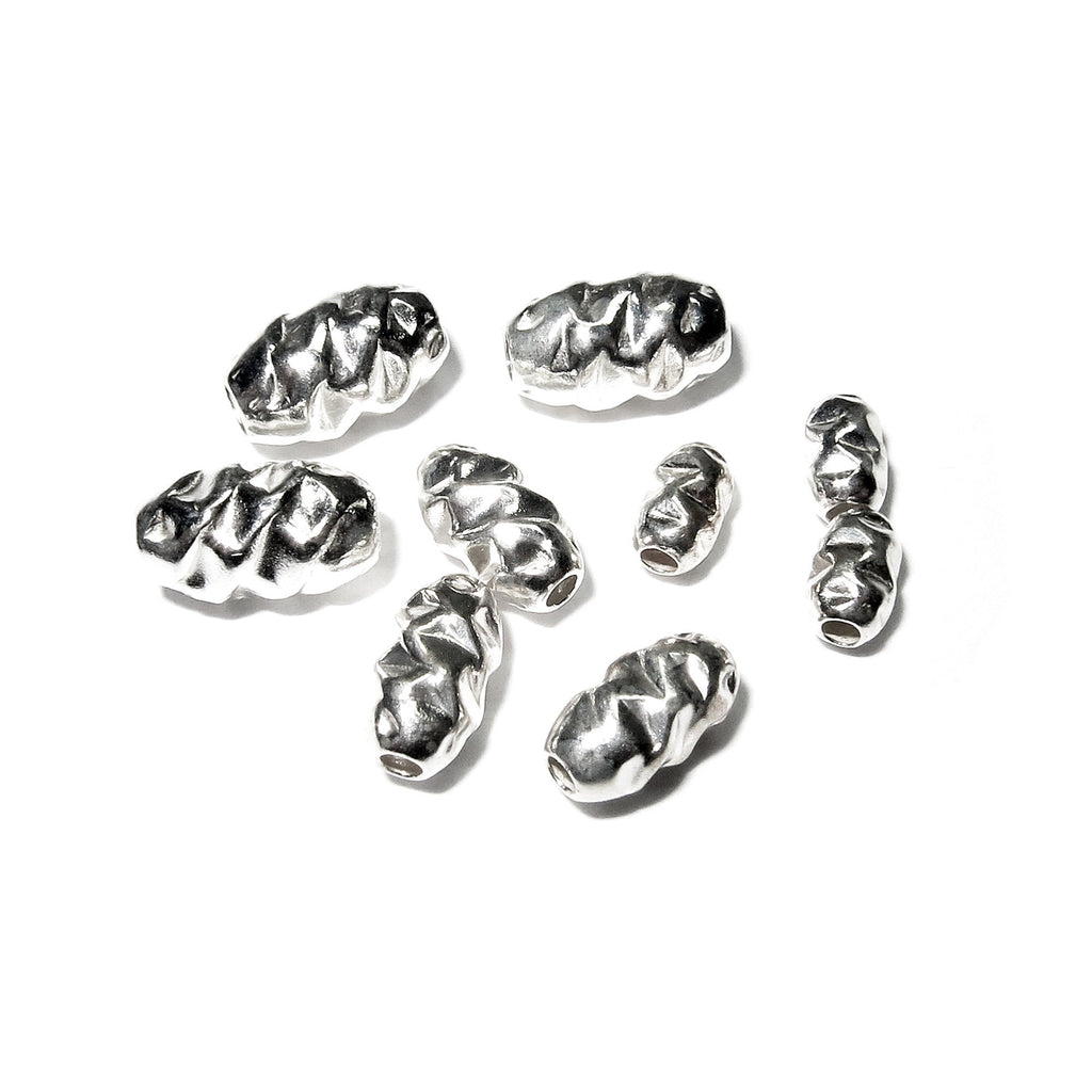 925 Sterling Silver Hammered shiny oval Beads Size 3x5, 4x6.5, 5x7 mm, Jewelry making, Hammered oval Spacer Bead, Silver oval bead - 1 piece