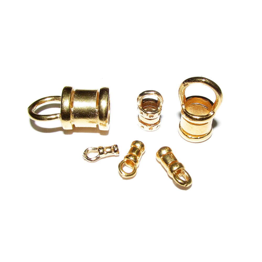 14K Gold filled Crimp End Caps diameter 0.8-7.0 mm, Crimp end caps, Gold filled end cap, Jewelry making, 14K Gold Filled - 1 pair (2 piece)