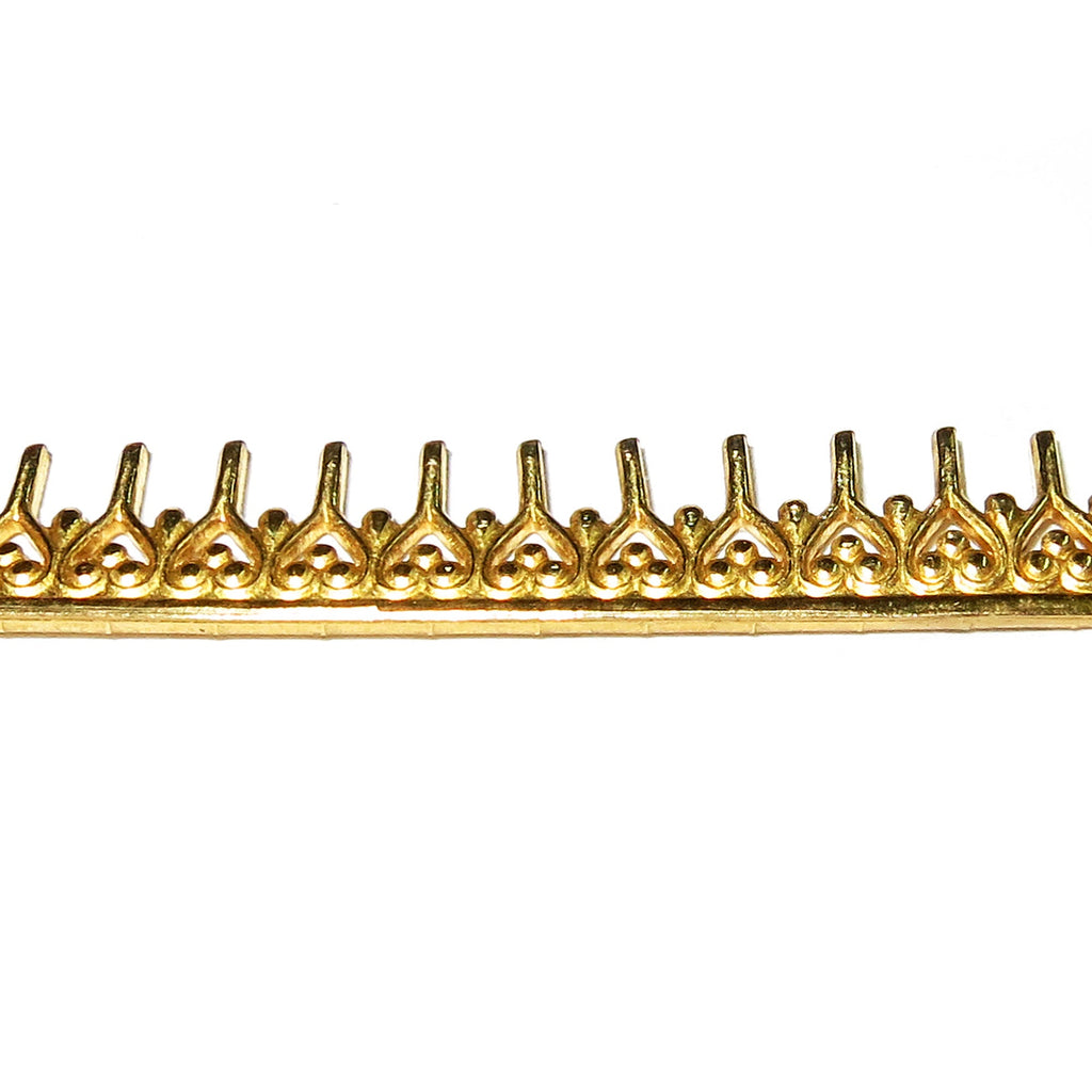 Natural Brass Gallery wire, Brass wire, Gallery pattern, Gallery ribbon, Wire, Jewelry making, Brass findings, Setting - 4 inch (10 cm)