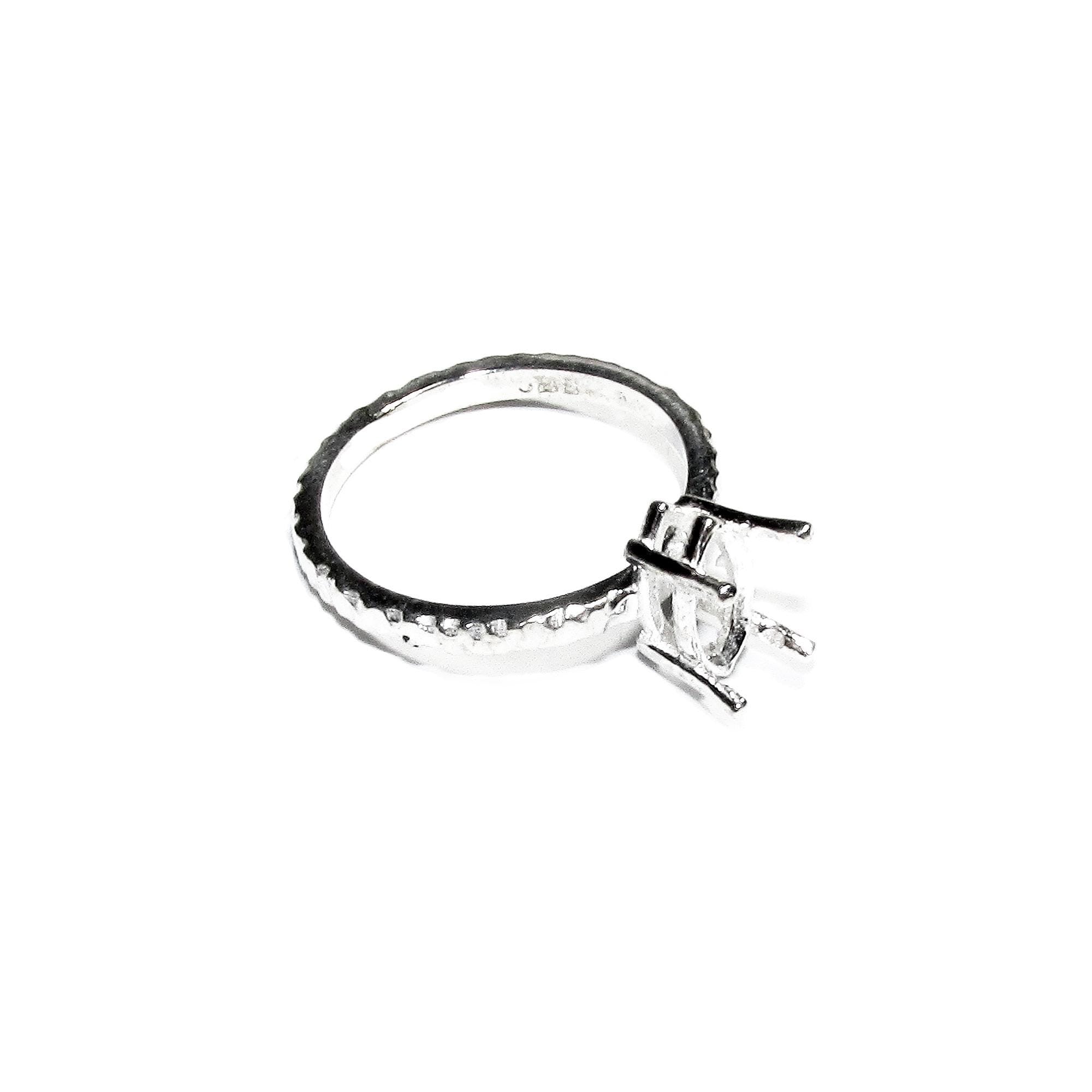 925 sterling silver blank ring with Marquis Prong Setting 5x10mm size 4-11, Jewelry making, base ring, Setting, Prong setting - 1 piece