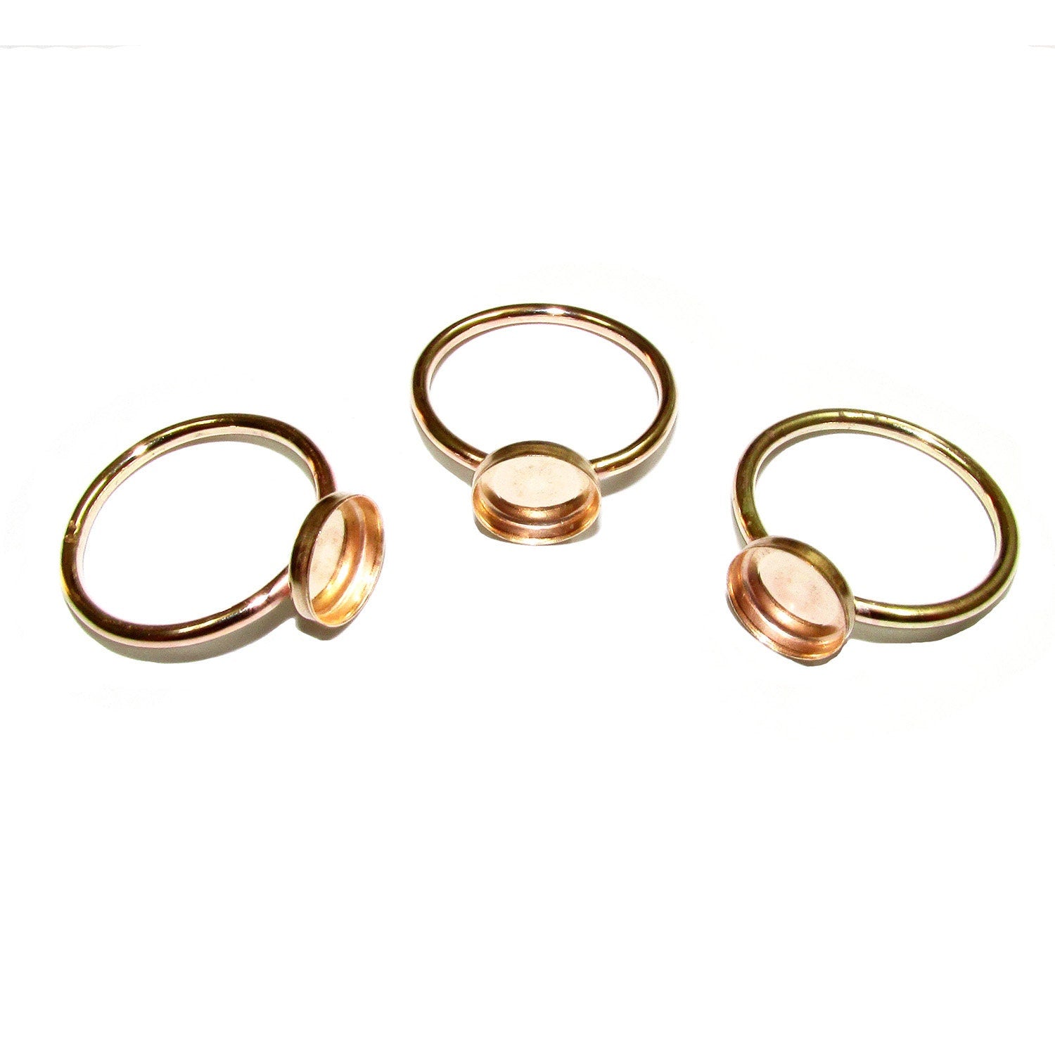 14K Yellow gold filled blank ring with bezel cup 8 mm size 4 - 11, Base ring, Gold filled ring, Bezel cup, Setting, Ring mounting - 1 piece