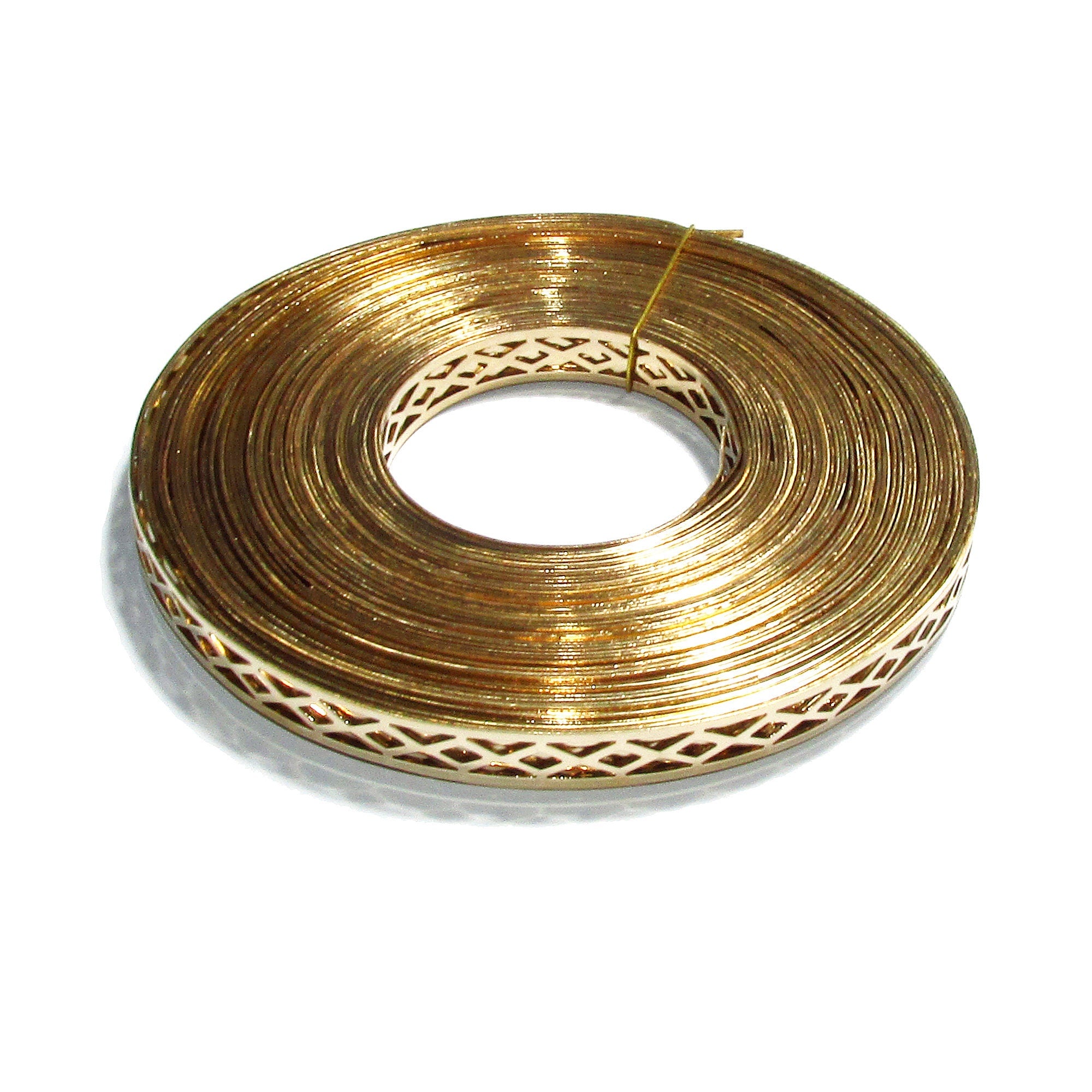 14K Yellow Gold filled Gallery wire, Bezel wire, Gallery ribbon, Gallery pattern, Jewelry making, Gold Filled Setting - 4 inch (10 cm)