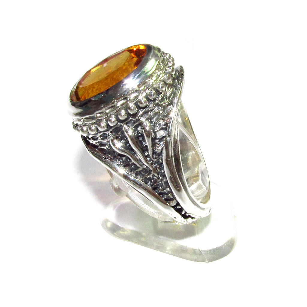 Citrine ring 925 sterling silver size 8, Handmade ring, single copy, 925 sterling silver, Natural Citrine, silver ring, gemstone Citrine