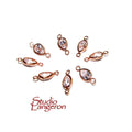 14K Rose Gold Filled White topaz pear Link Connector size 11x5mm, White topaz rose gold filled link, Connector, Jewelry making - 1 piece