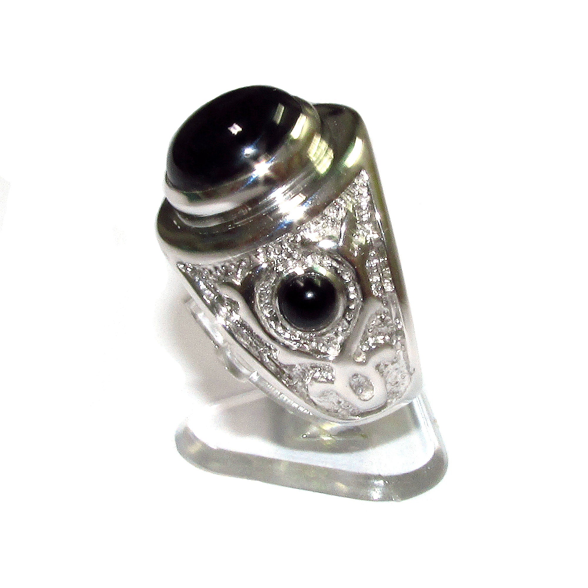 Black onyx ring 925 sterling silver size 9 1/2, Handmade ring, single copy, 925 sterling silver, Black onyx, silver ring, gemstone - 1 piece