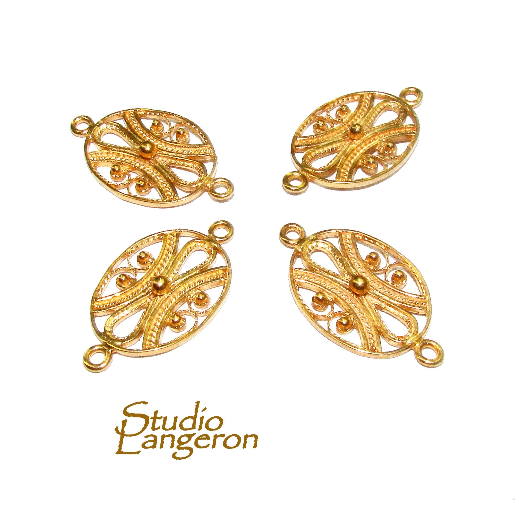 14K Gold filled connector size 17x13 mm, gold filled link component, Link connector, Jewelry making, Connector, Jewelry connector - 1 piece