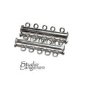 925 Sterling Silver Tube Bar Clasp 5-Hole size 4.3x32 mm, Silver Clasps, Slide Clasps, Sterling silver, Jewelry making, Tube clasp - 1 piece
