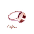 14K Rose gold filled decorative blank ring with bezel cup 12 mm size 4 - 11, Base ring, Gold filled ring, bezel cup, Setting - 1 piece