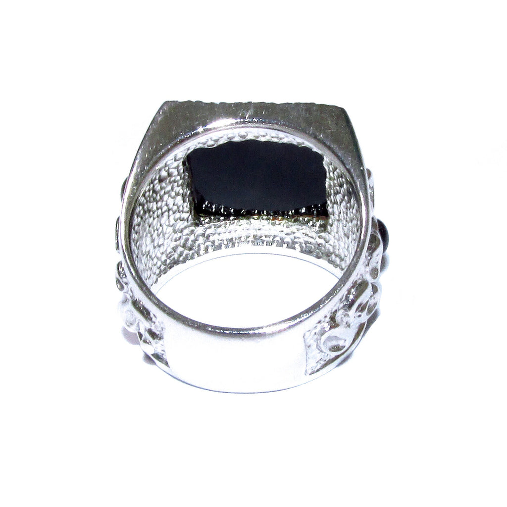 Black onyx man ring 925 sterling silver size 8 1/2, Handmade ring, single copy, sterling silver, natural onyx, man ring, black gemstone