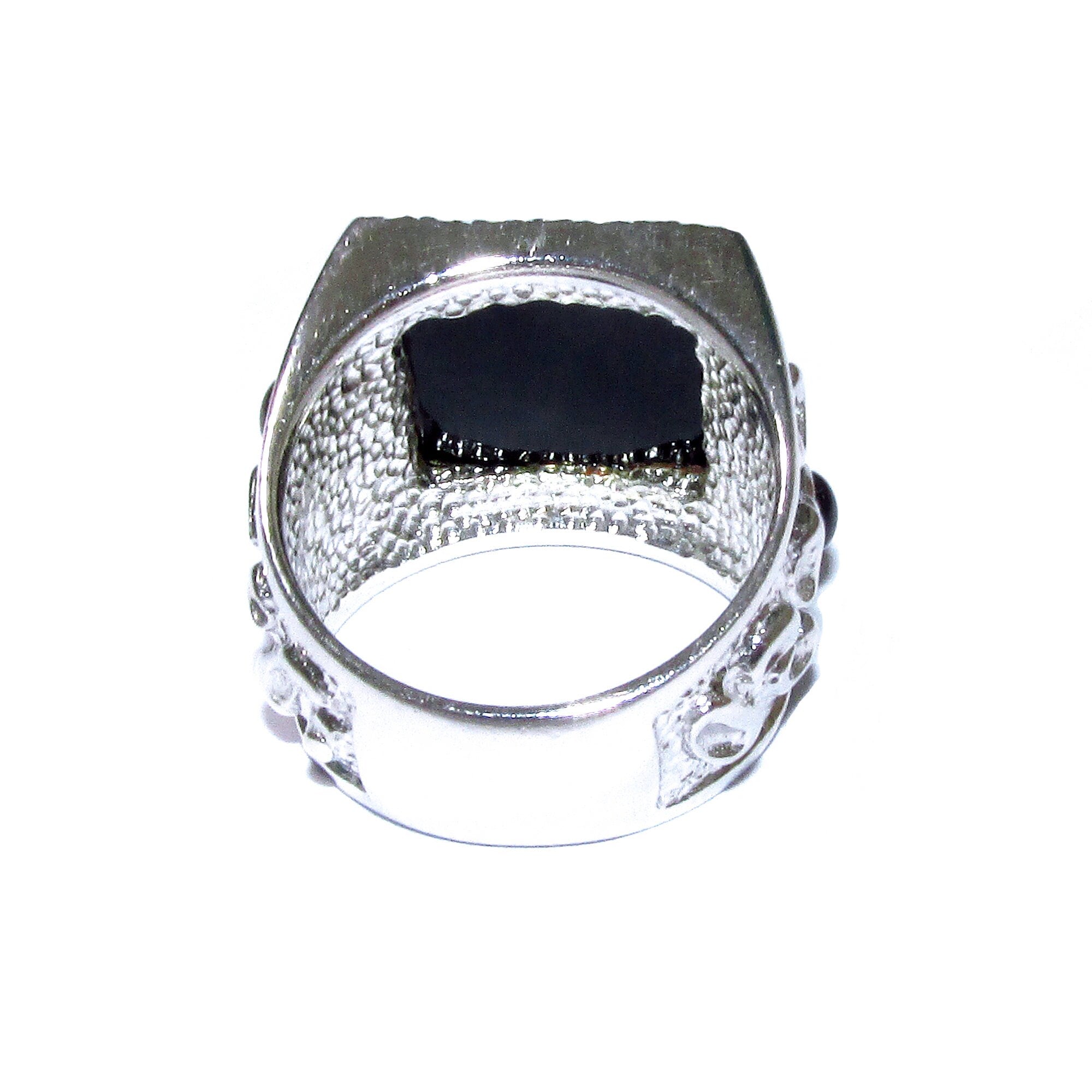 Black onyx man ring 925 sterling silver size 8 1/2, Handmade ring, single copy, sterling silver, natural onyx, man ring, black gemstone