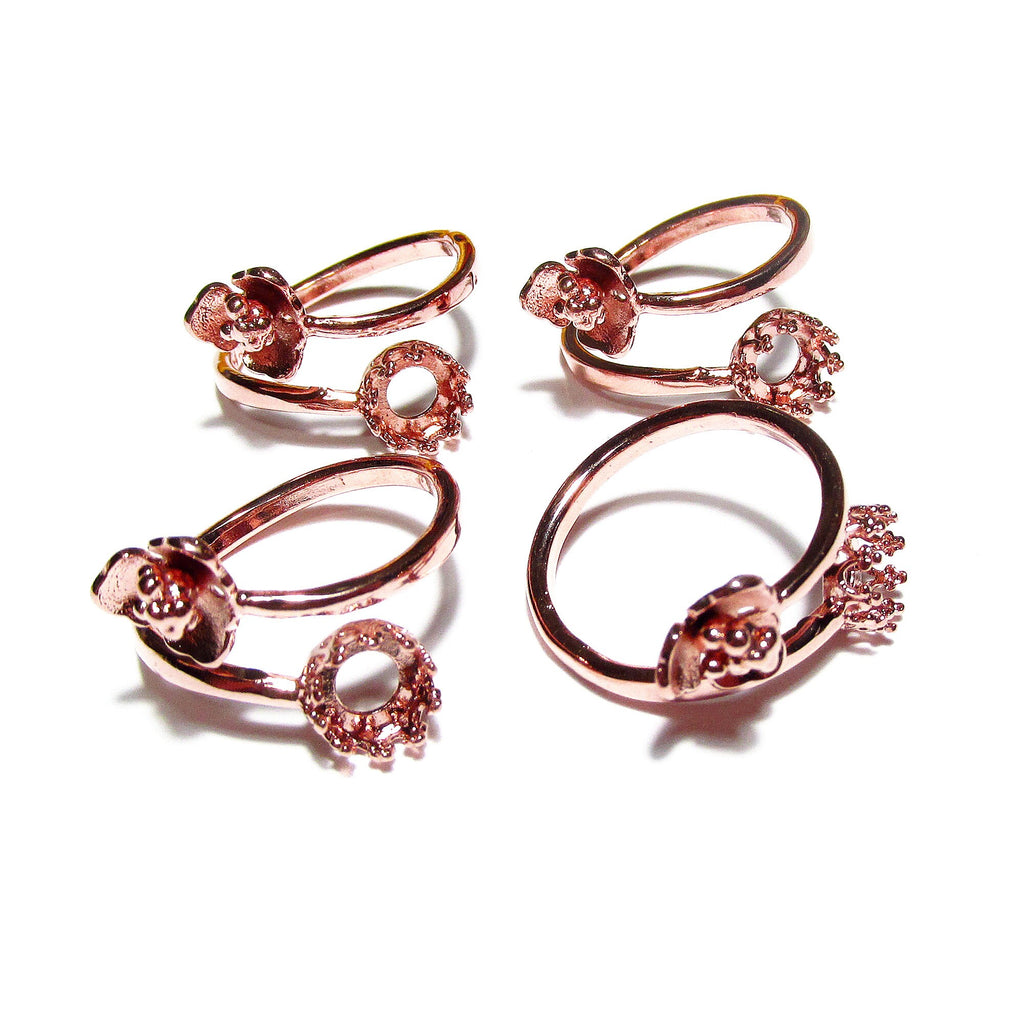 14K Rose gold filled open blank ring with bezel cup 6 mm, base ring, Setting, bezel cup, Jewelry making, Rose gold filled ring- 1 piece