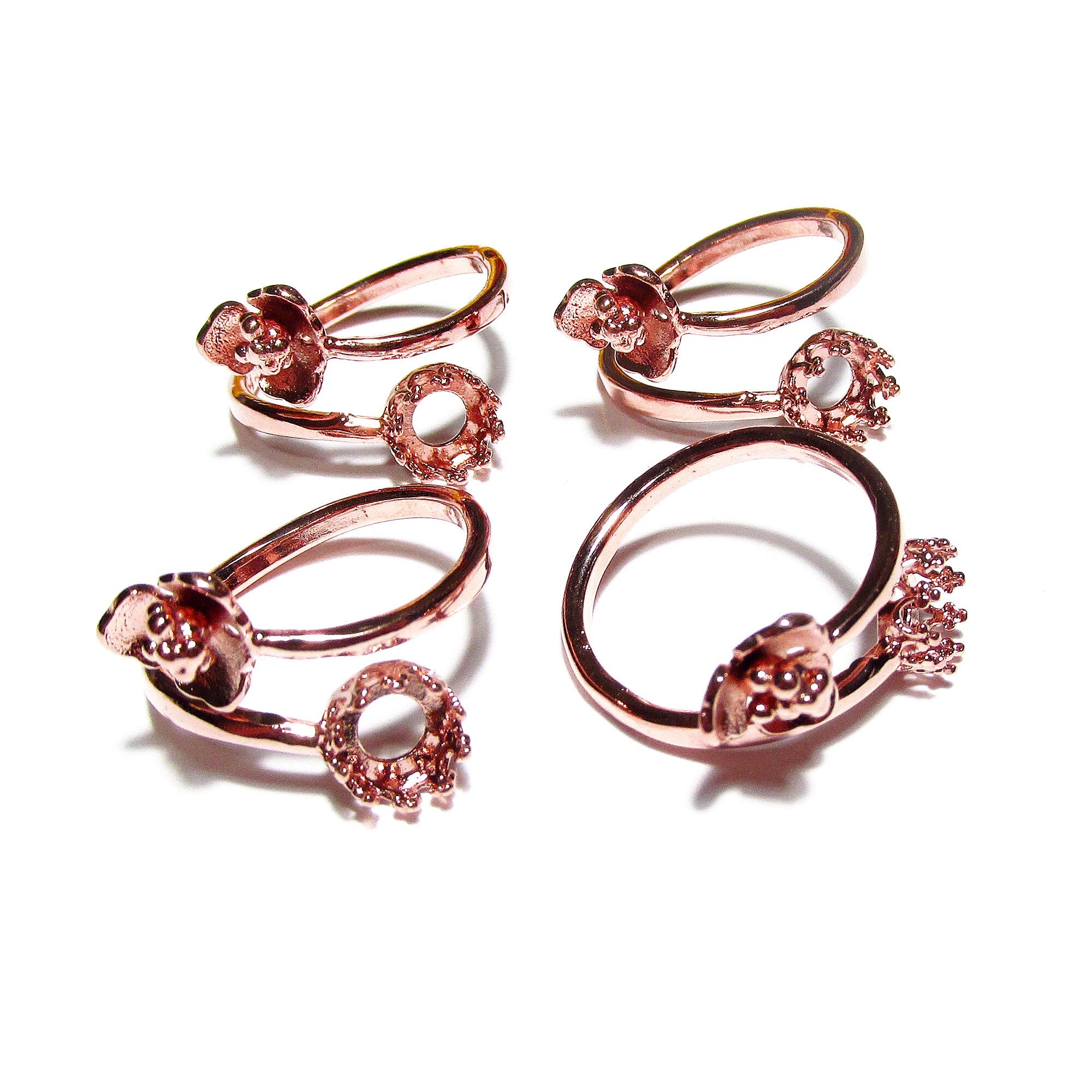 14K Rose gold filled open blank ring with bezel cup 6 mm, base ring, Setting, bezel cup, Jewelry making, Rose gold filled ring- 1 piece